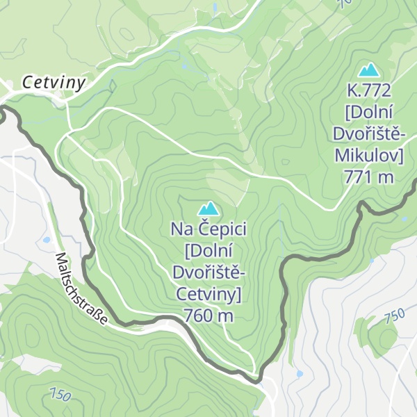 Map of Na Čepici [Dolní Dvořiště-Cetviny]