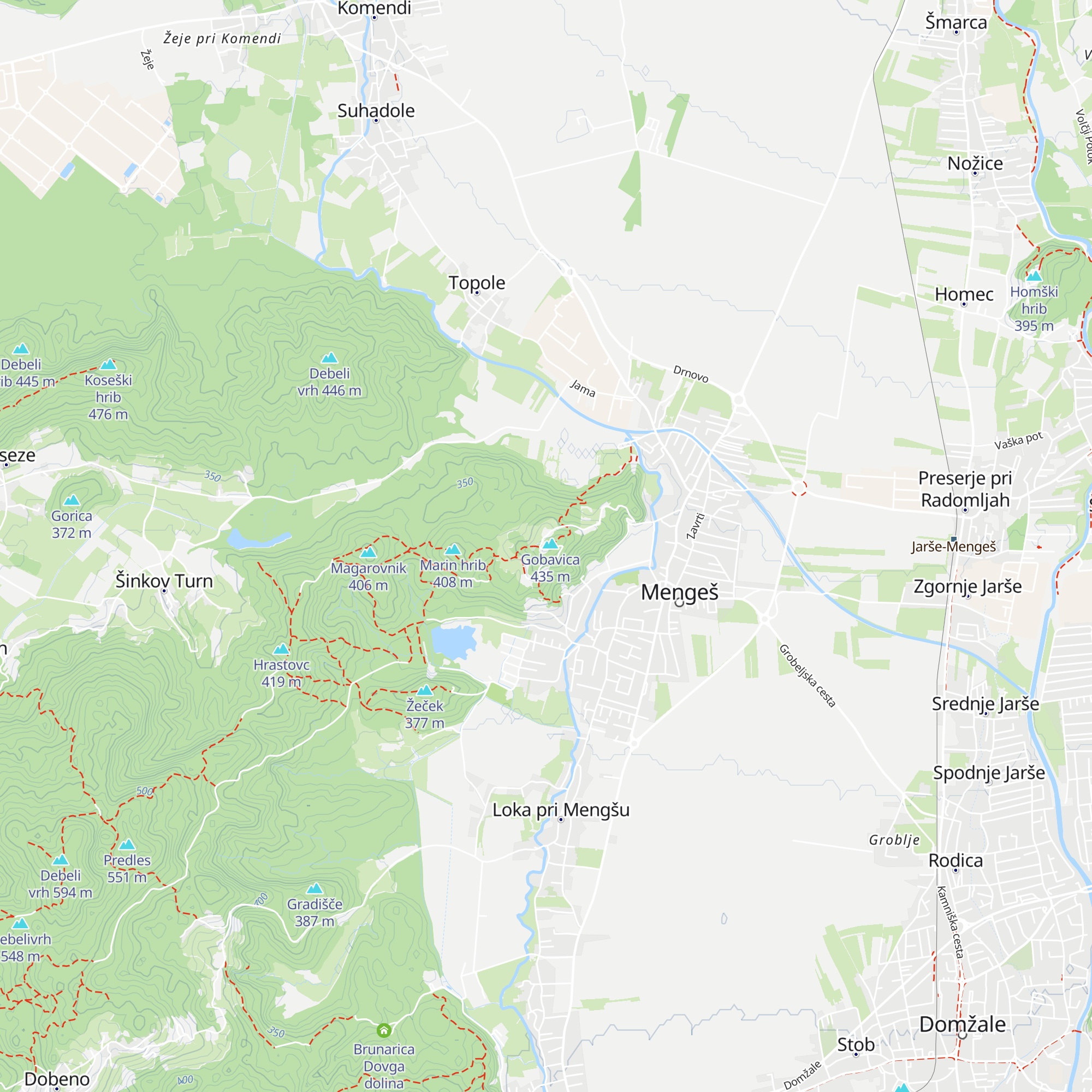Mengeška koča na Gobavici map