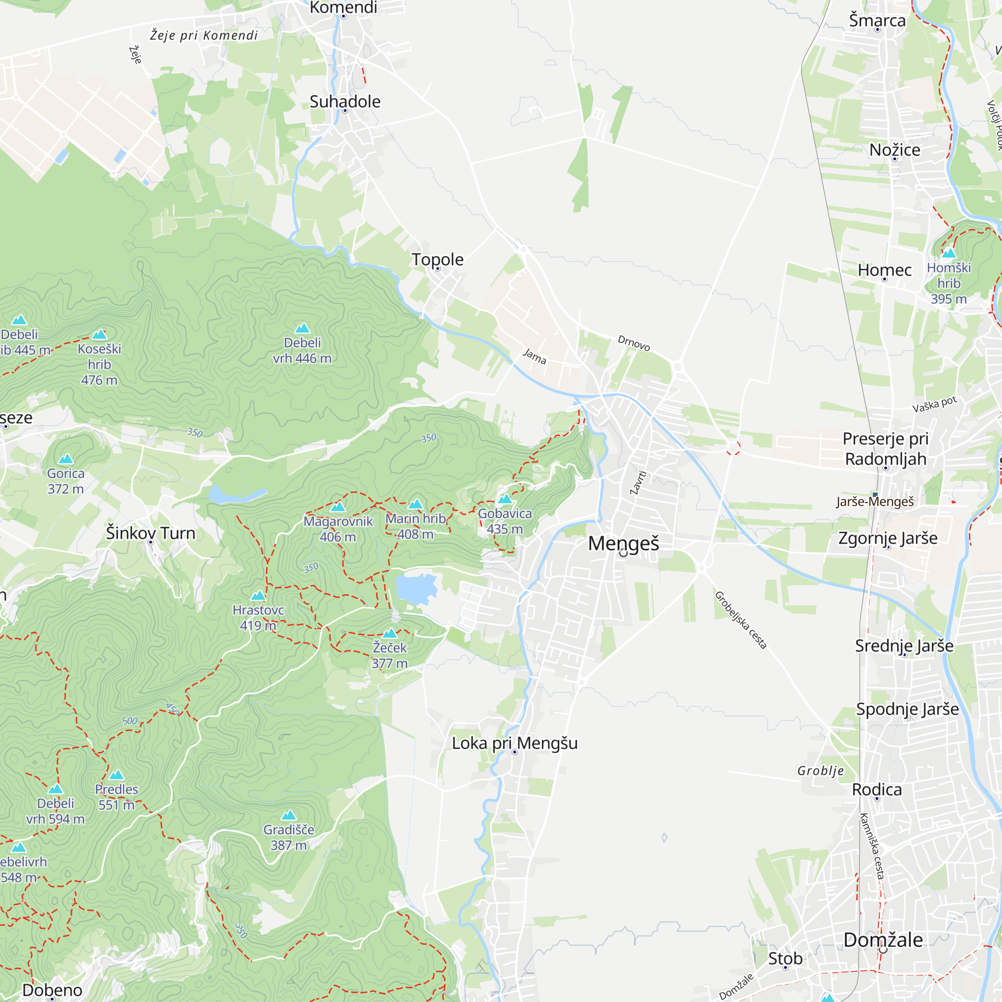 Mengeška koča na Gobavici map