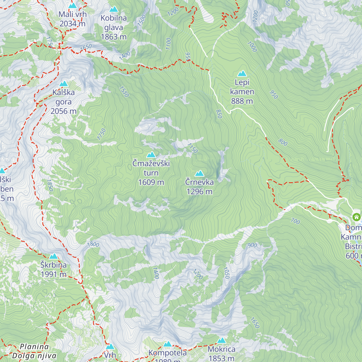 Lovska koča Črnevka map