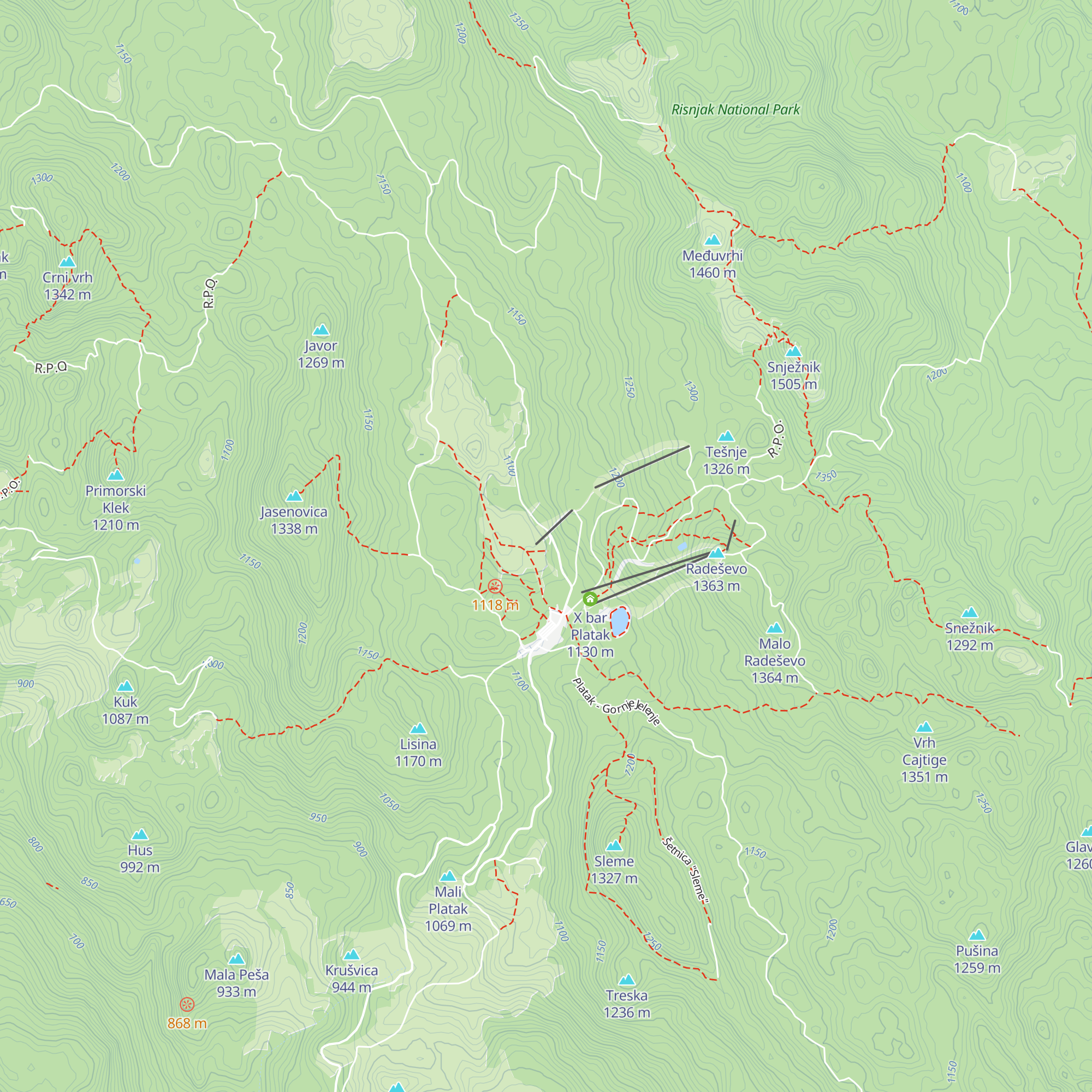 Veliki Dom Platak map