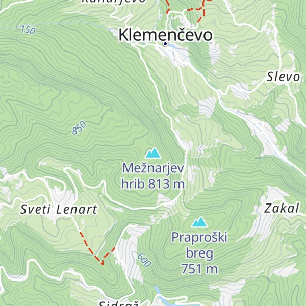 Map of Mežnarjev hrib