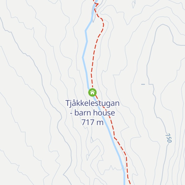 Map of Tjåkkelestugan - barn house
