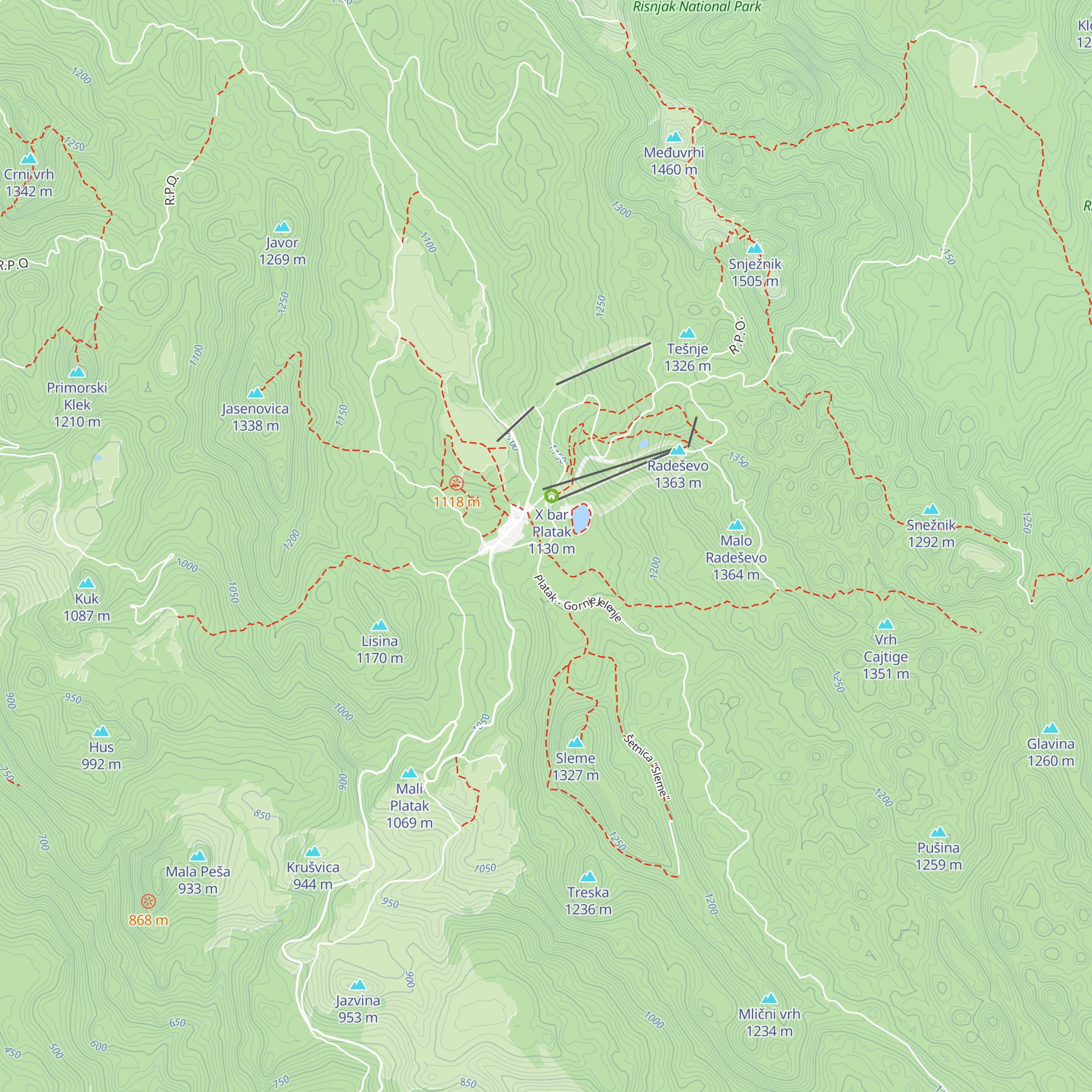 Planinarski dom "Sušak" map
