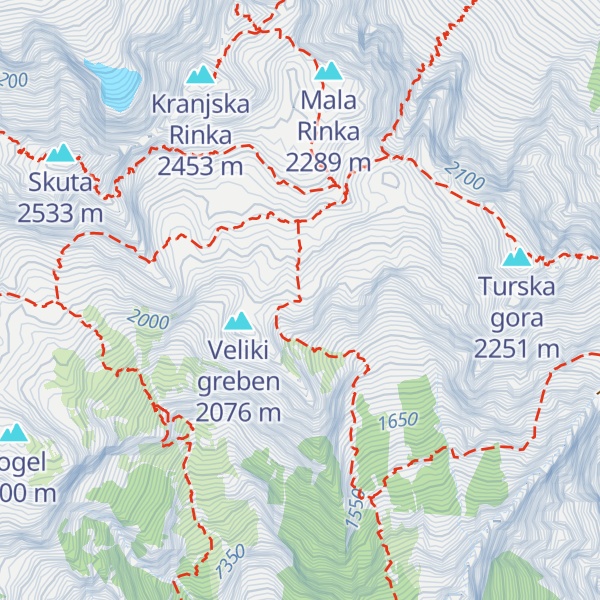 Map of Bivak pod Skuto na Malih podih
