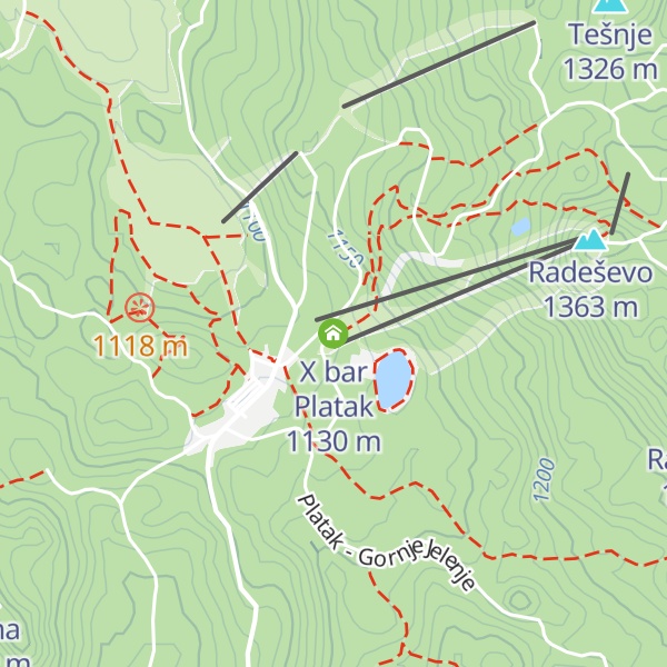 Map of X bar Platak