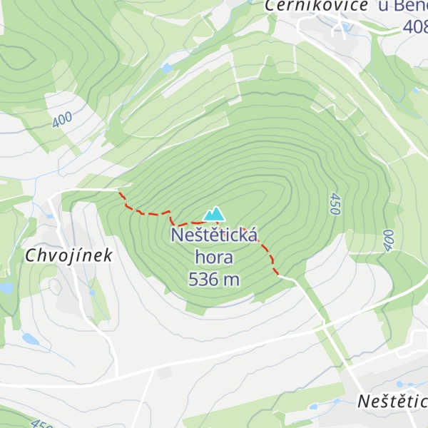 Map of Neštětická hora