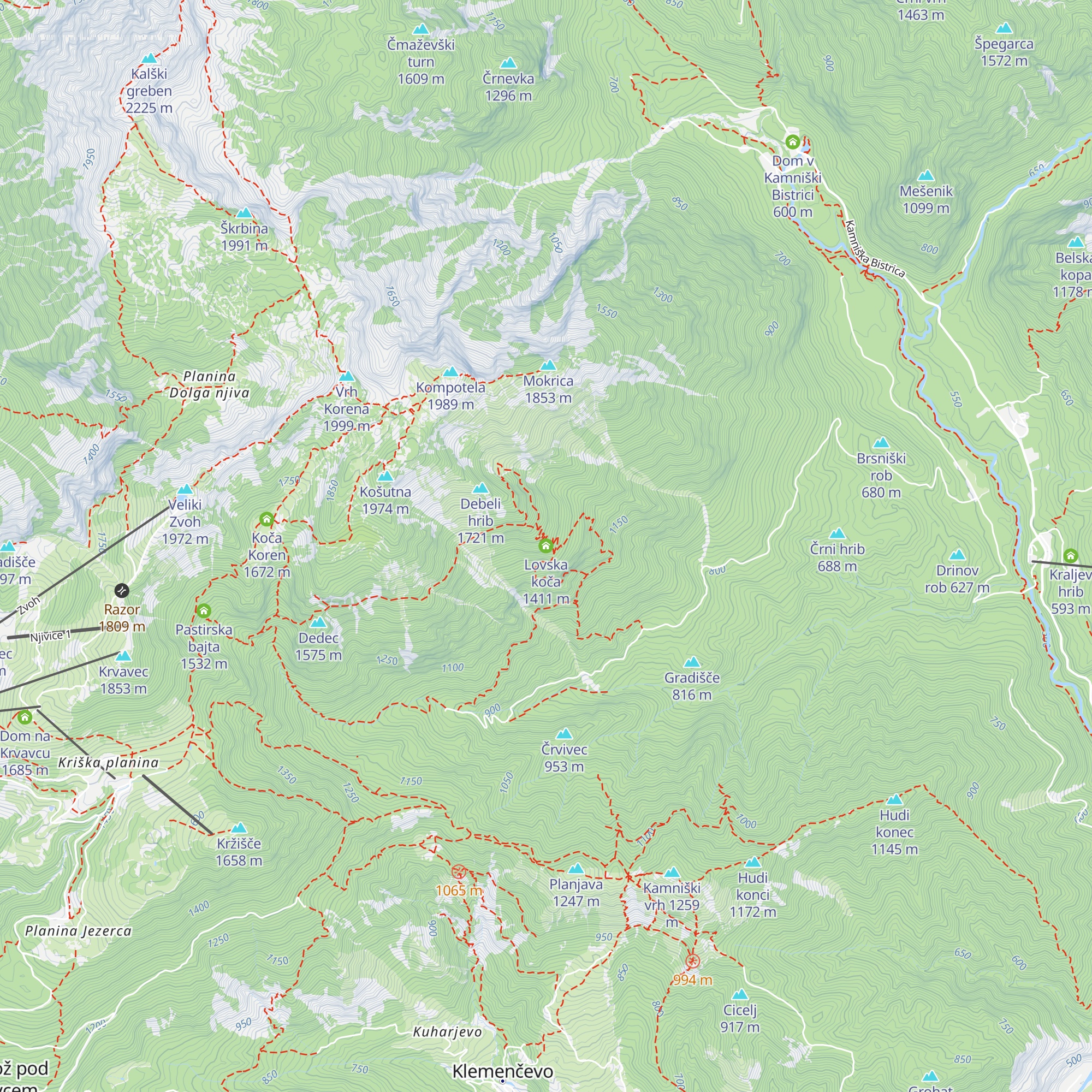 Lovska koča map