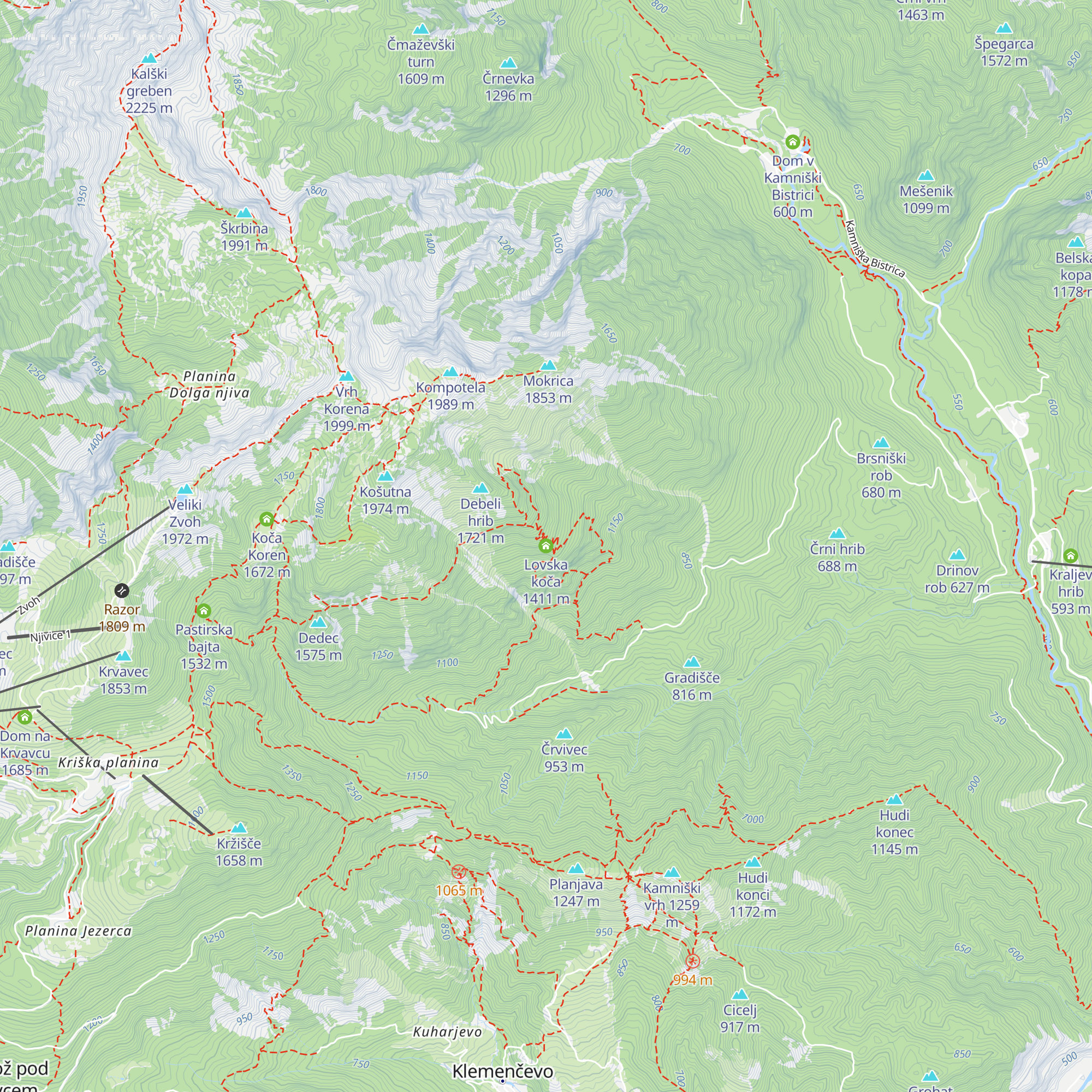 Lovska koča map