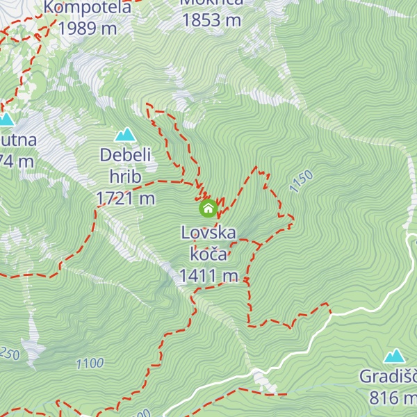 Map of Lovska koča