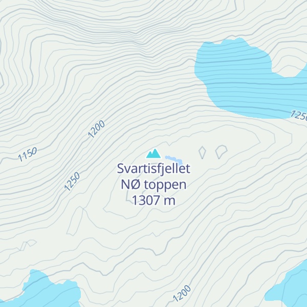 Map of Svartisfjellet NØ toppen