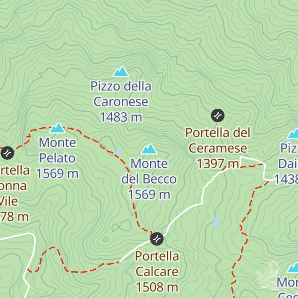 Map of Monte del Becco