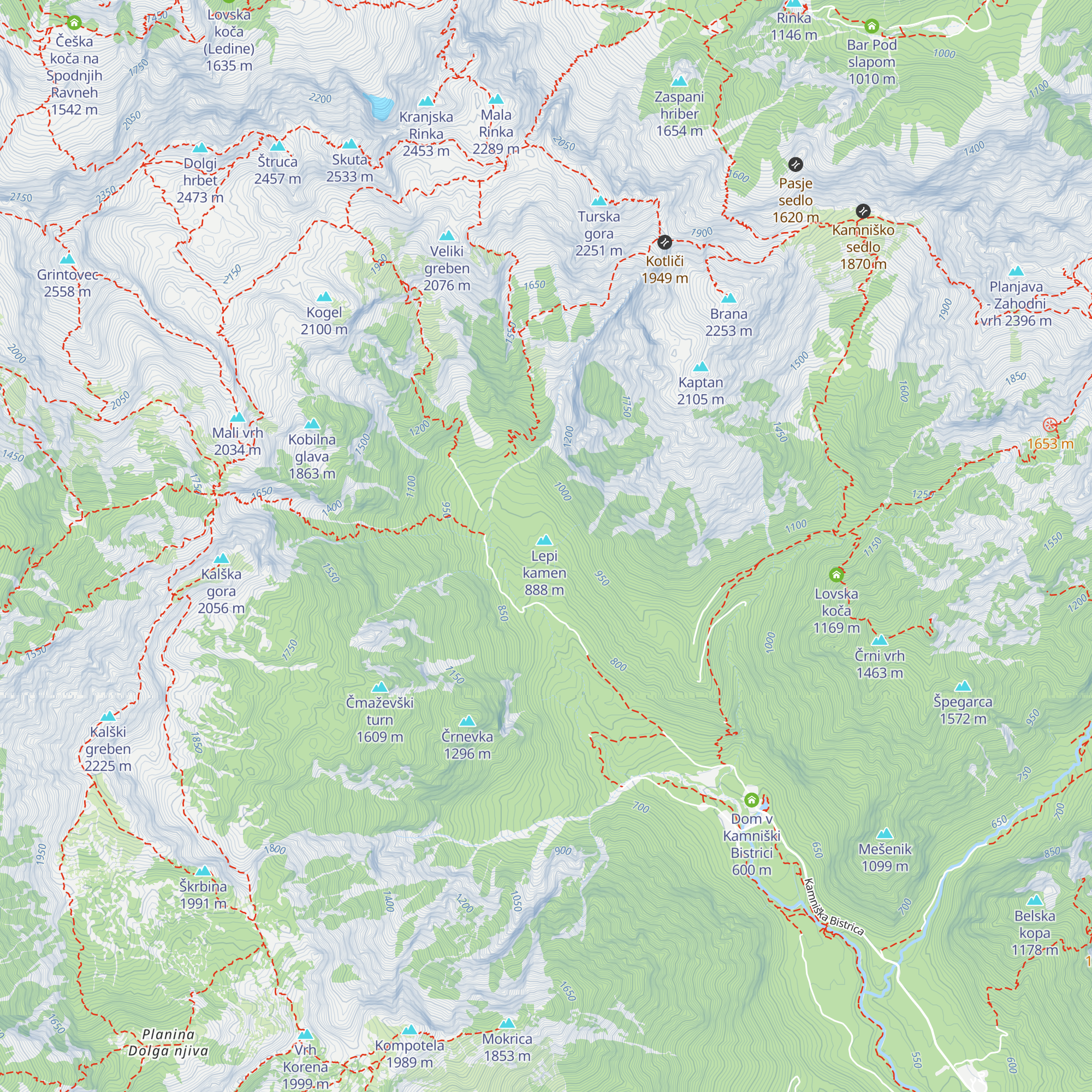 Lovska koča Lepi kamen map