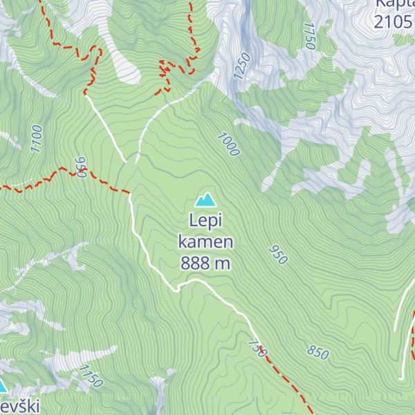 Map of Lovska koča Lepi kamen