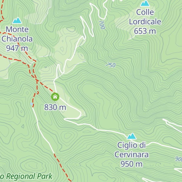Map of Cima Recuorvo