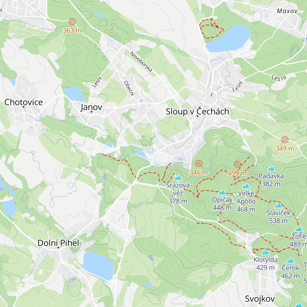 Chata pod hradem map