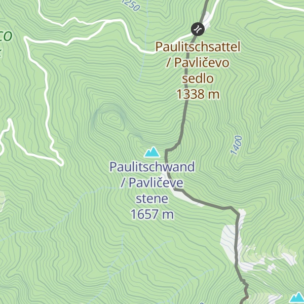 Map of Paulitschwand / Pavličeve stene