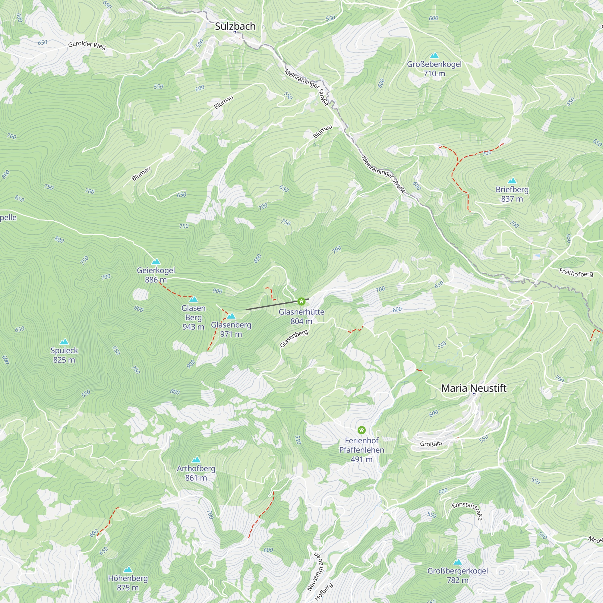 Glasnerhütte map