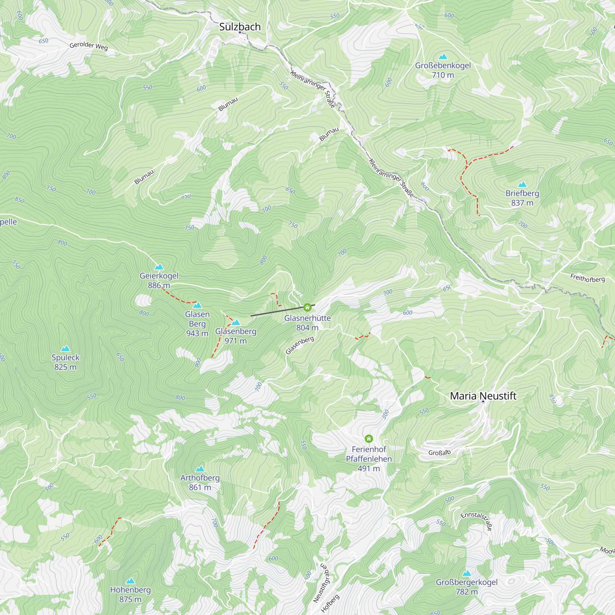Glasnerhütte map