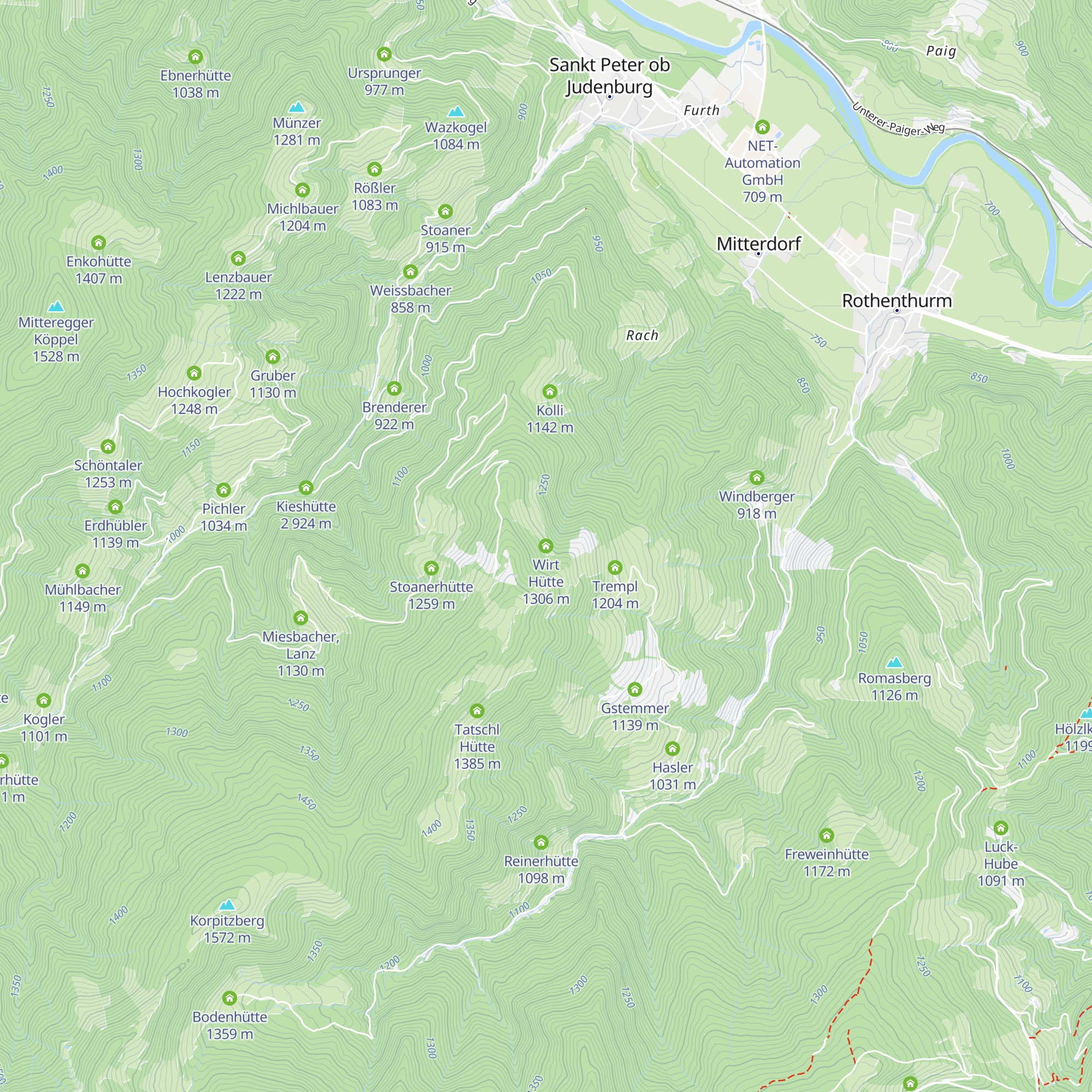 Wirt Hütte map