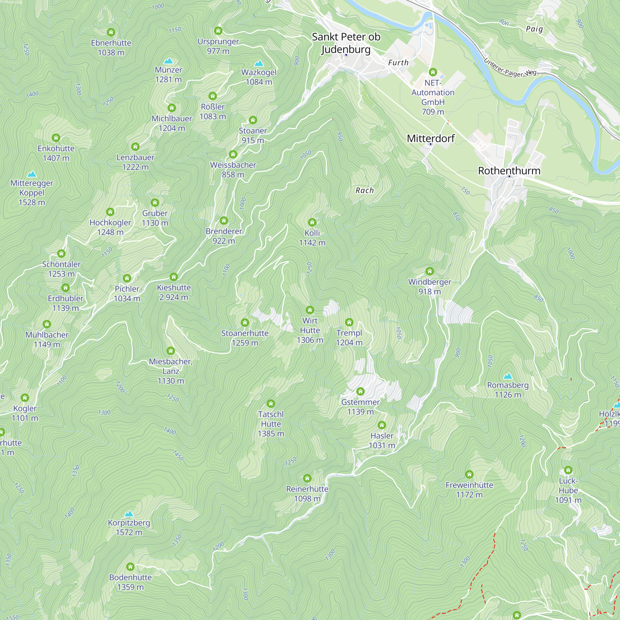 Wirt Hütte map