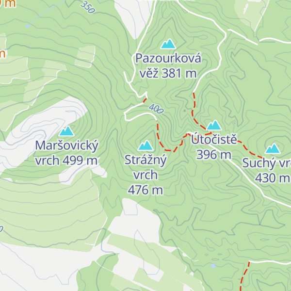 Map of Strážný vrch