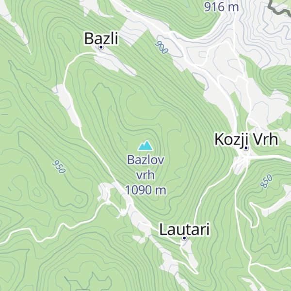 Map of Bazlov vrh