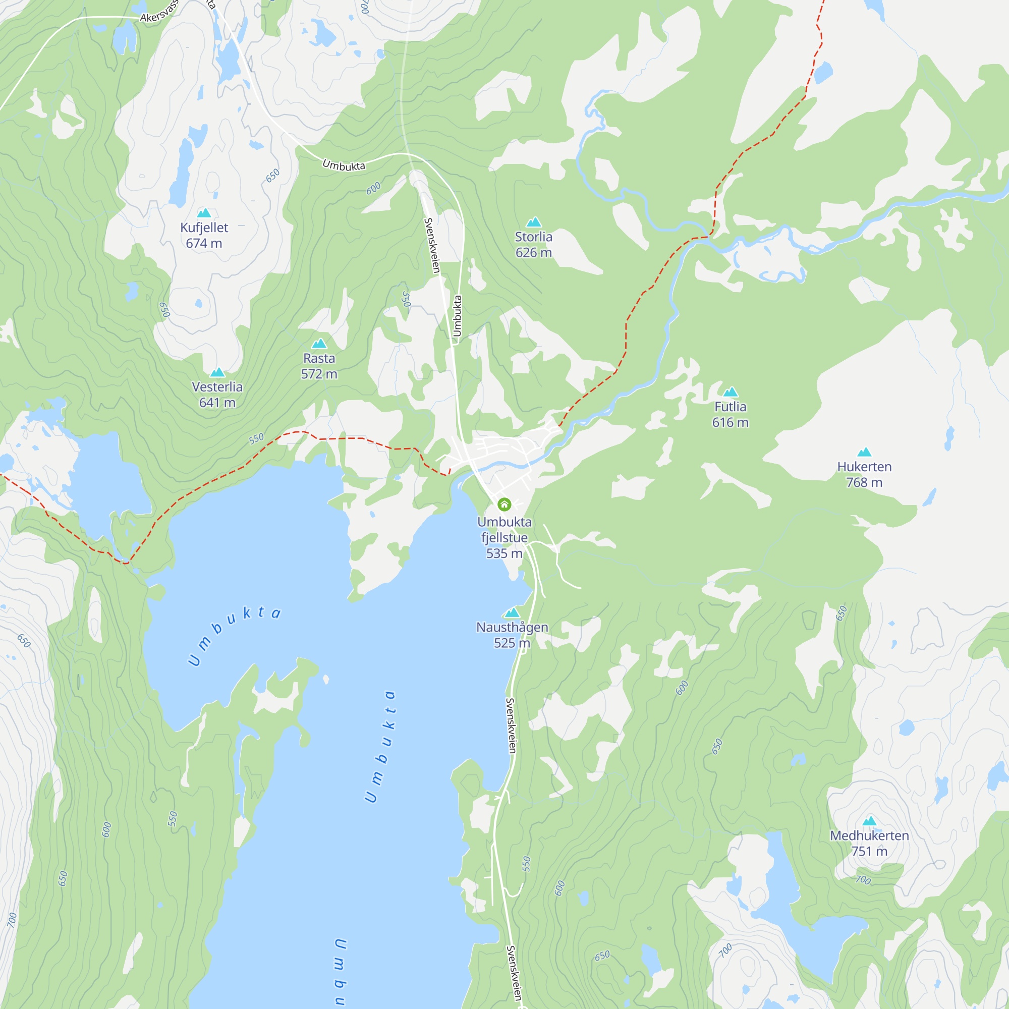 Umbukta fjellstue map