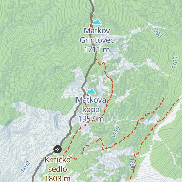 Map of Matkova kopa