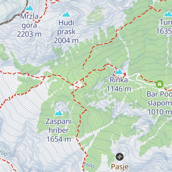 Map of Frischaufov dom na Okrešlju