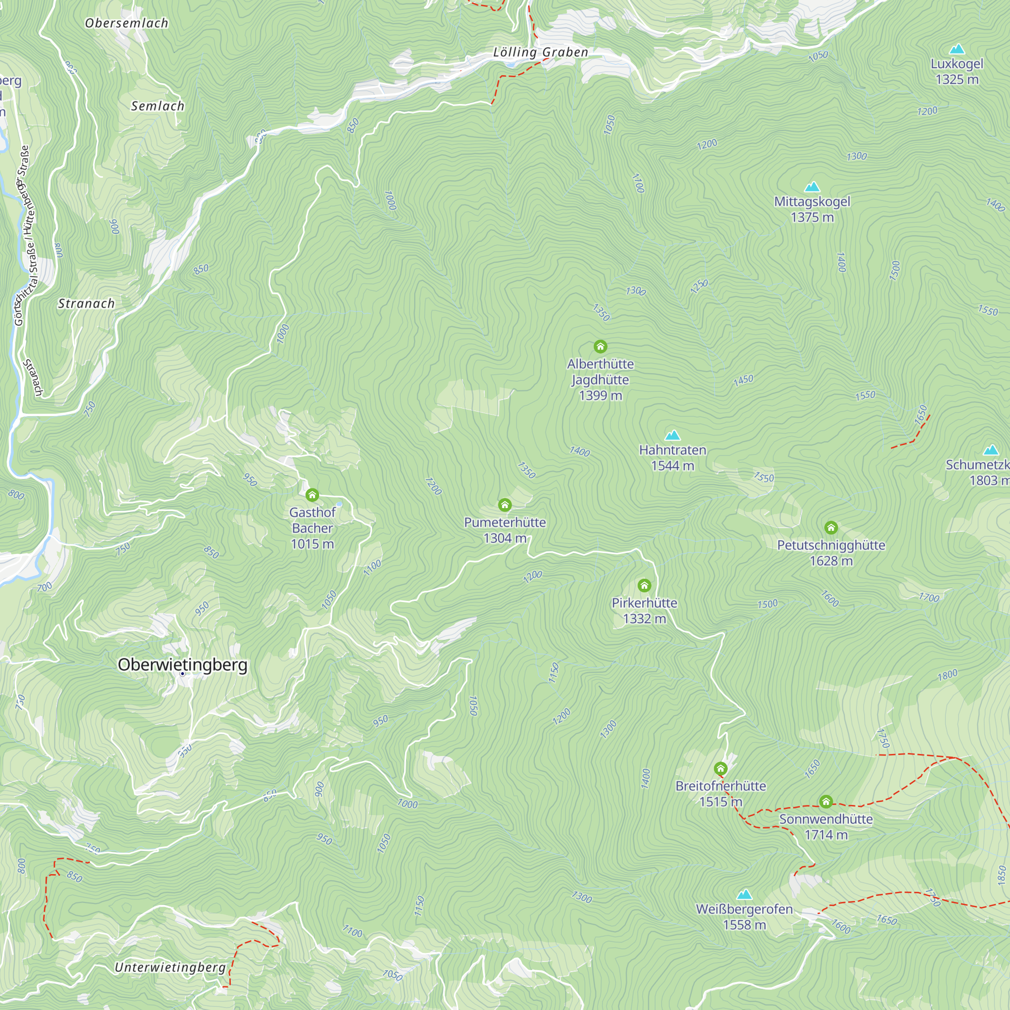 Pumeterhütte map
