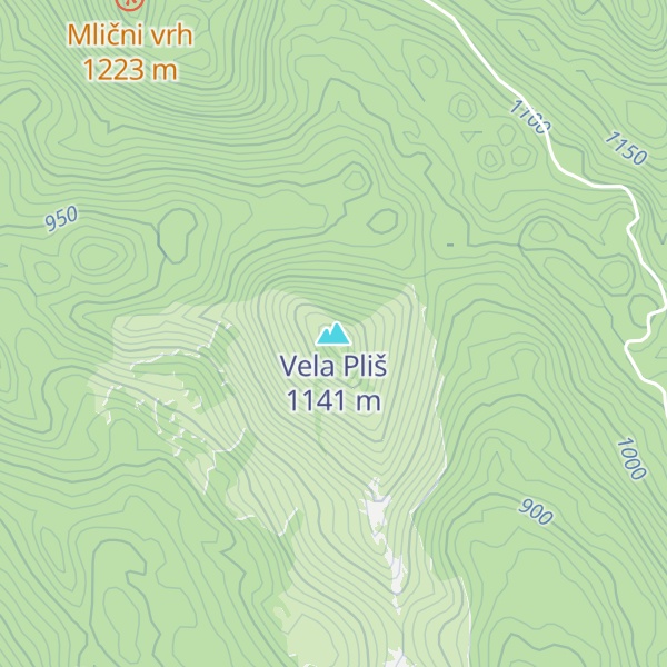 Map of Vela Pliš