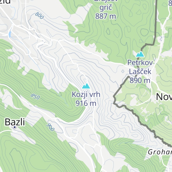 Map of Kozji vrh