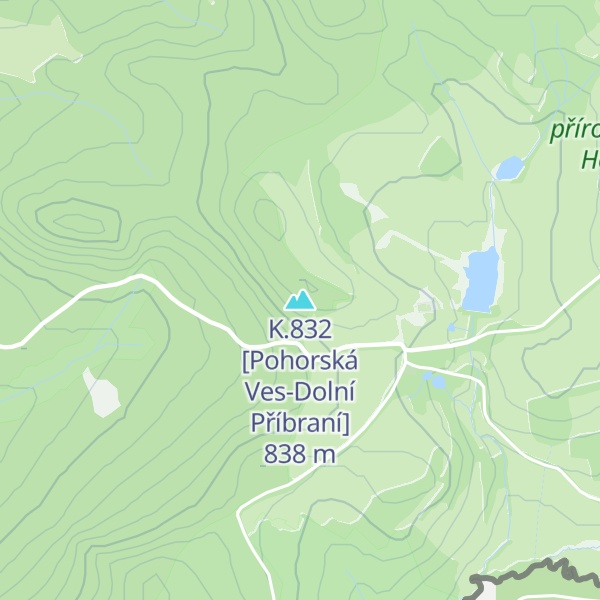 Map of K.832 [Pohorská Ves-Dolní Příbraní]