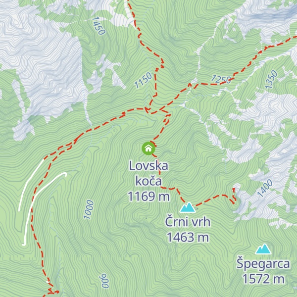 Map of Lovska koča