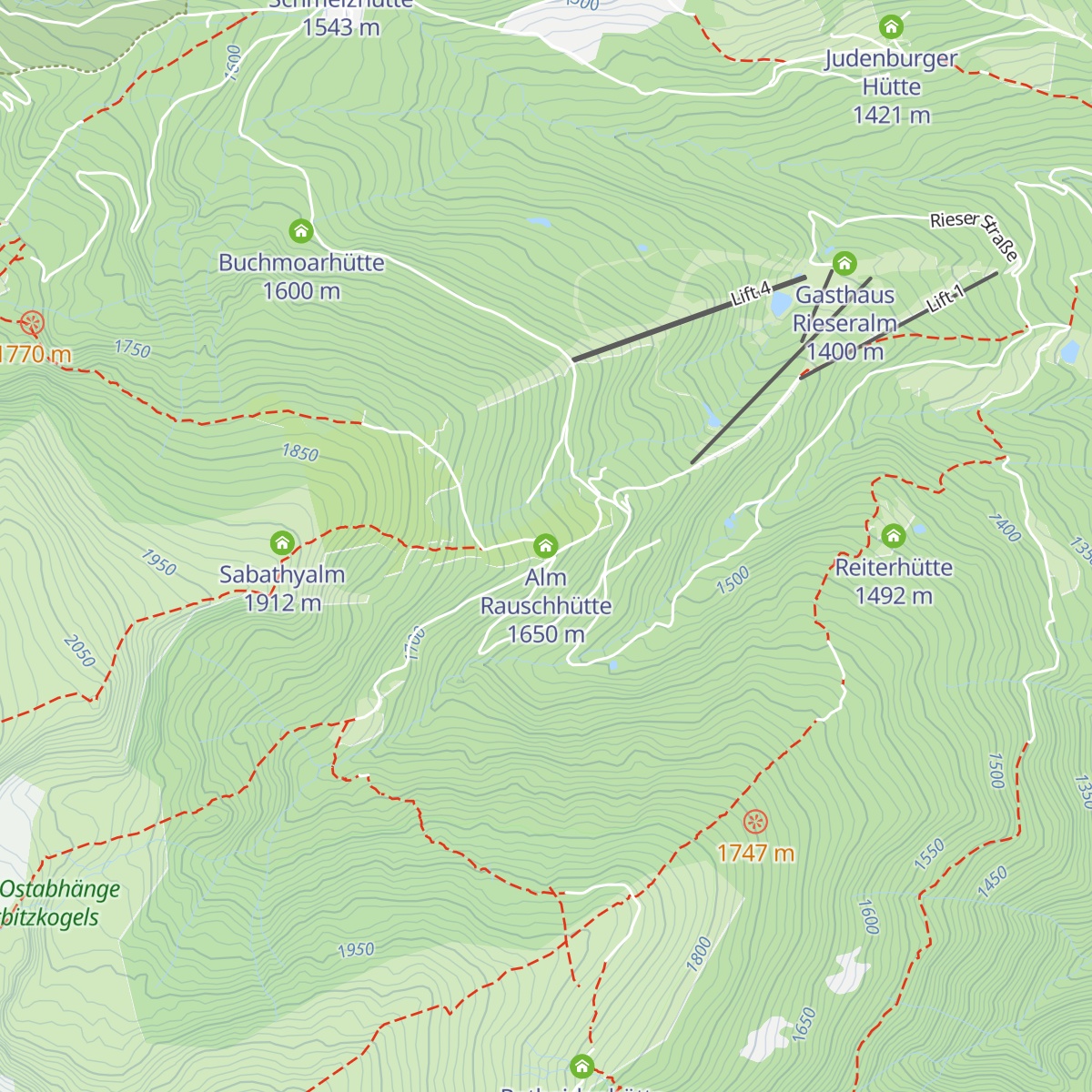 Alm Rauschhütte map