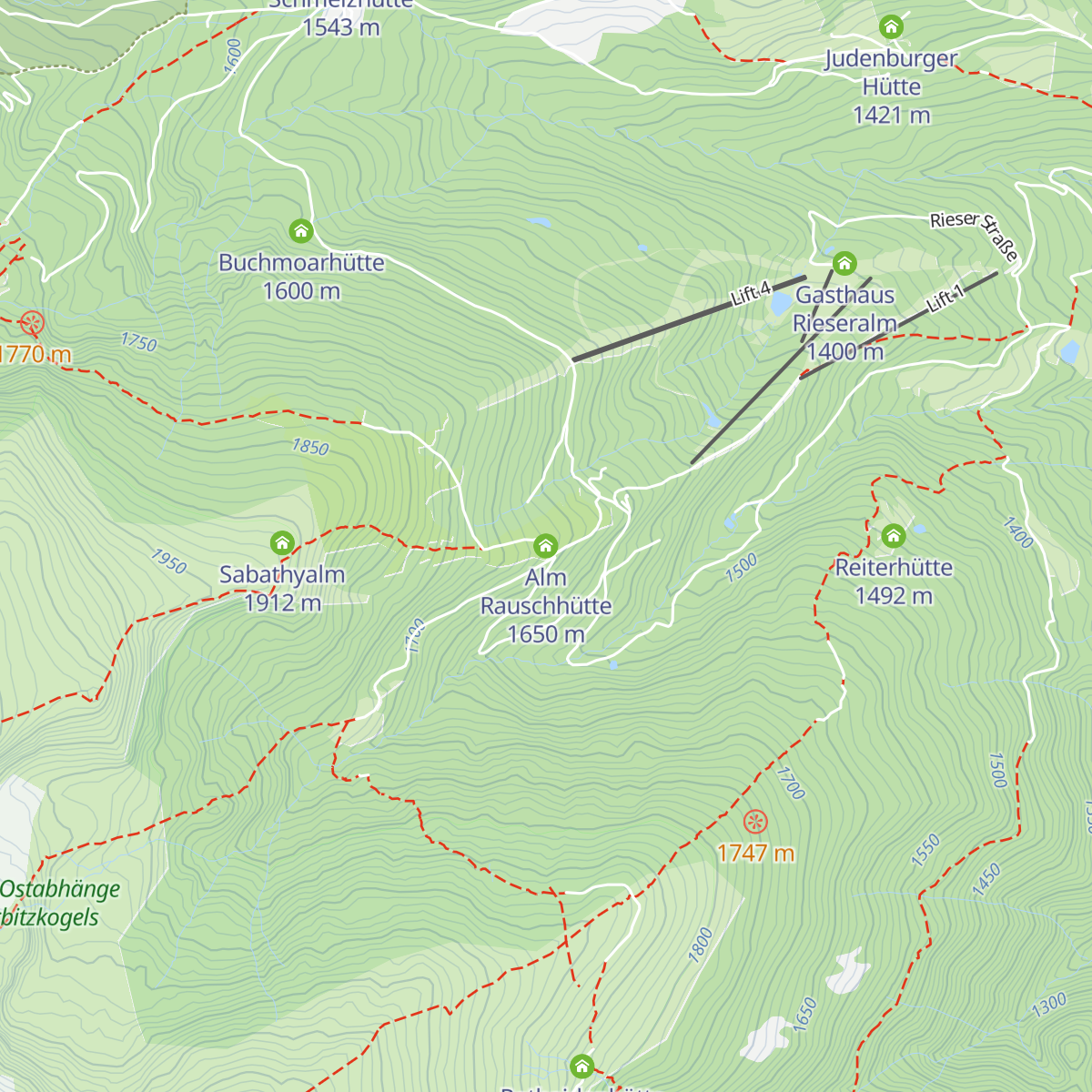 Alm Rauschhütte map