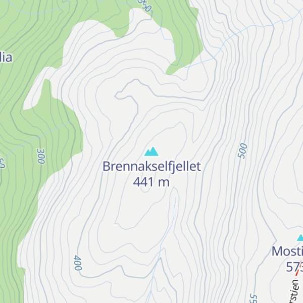 Map of Brennakselfjellet