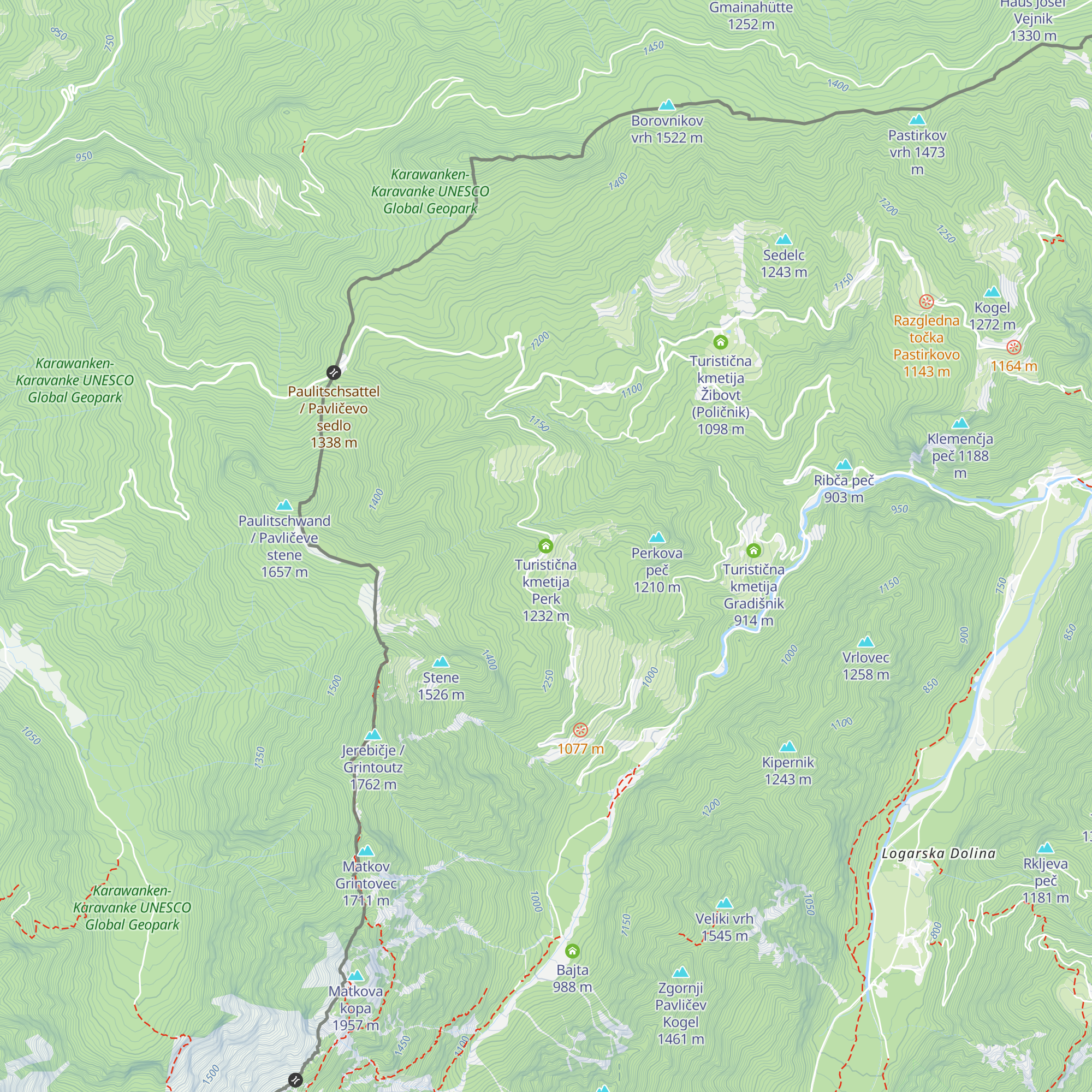 Turistična kmetija Perk map