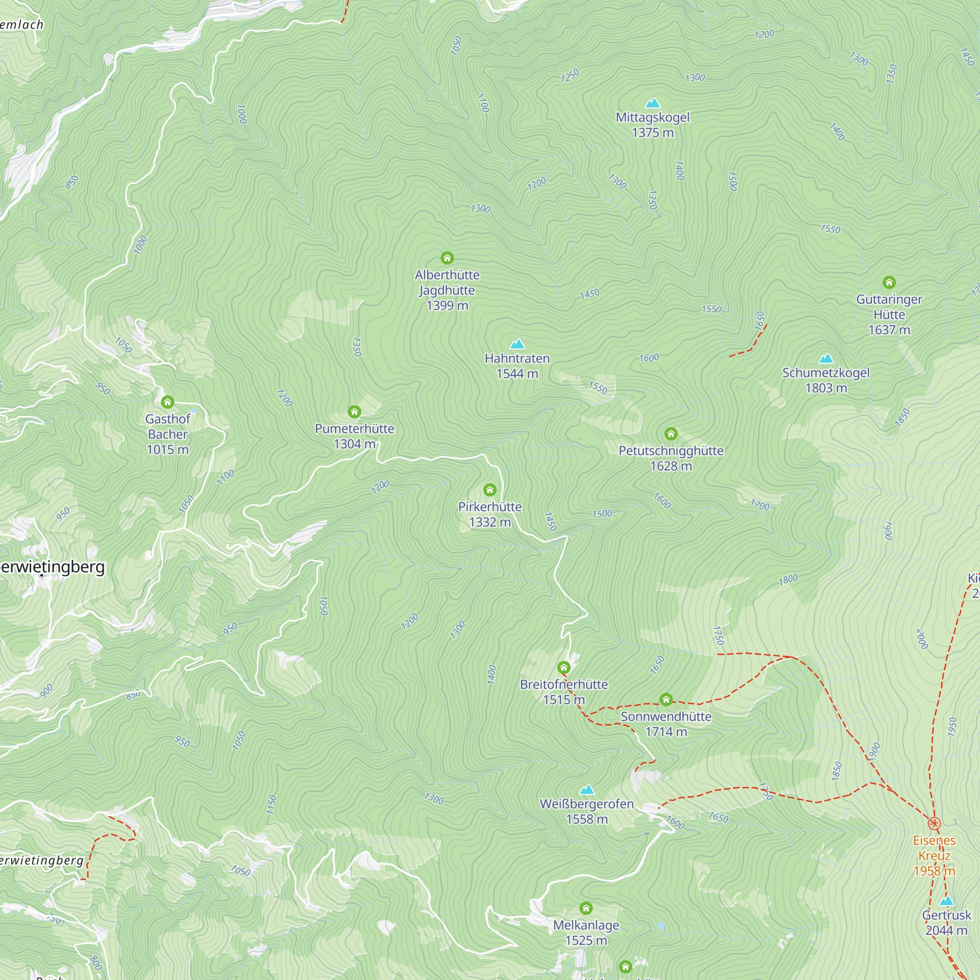 Pirkerhütte map