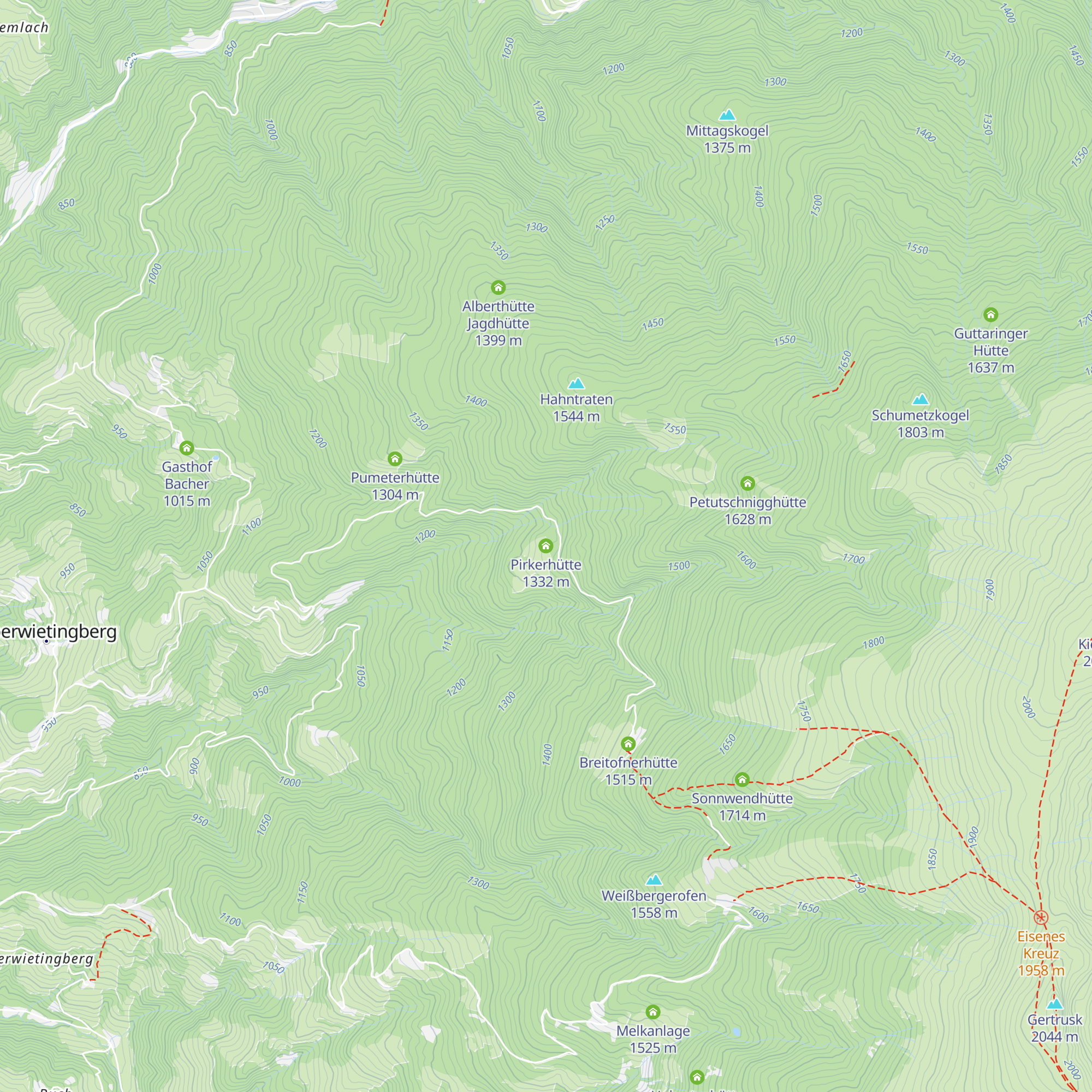 Pirkerhütte map