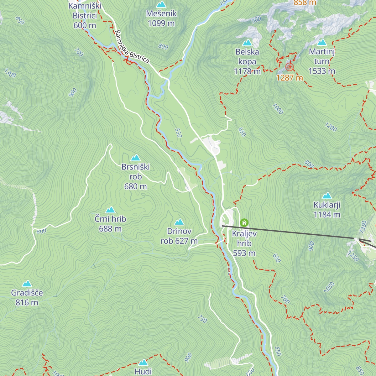 Lovska koča Brsniki map