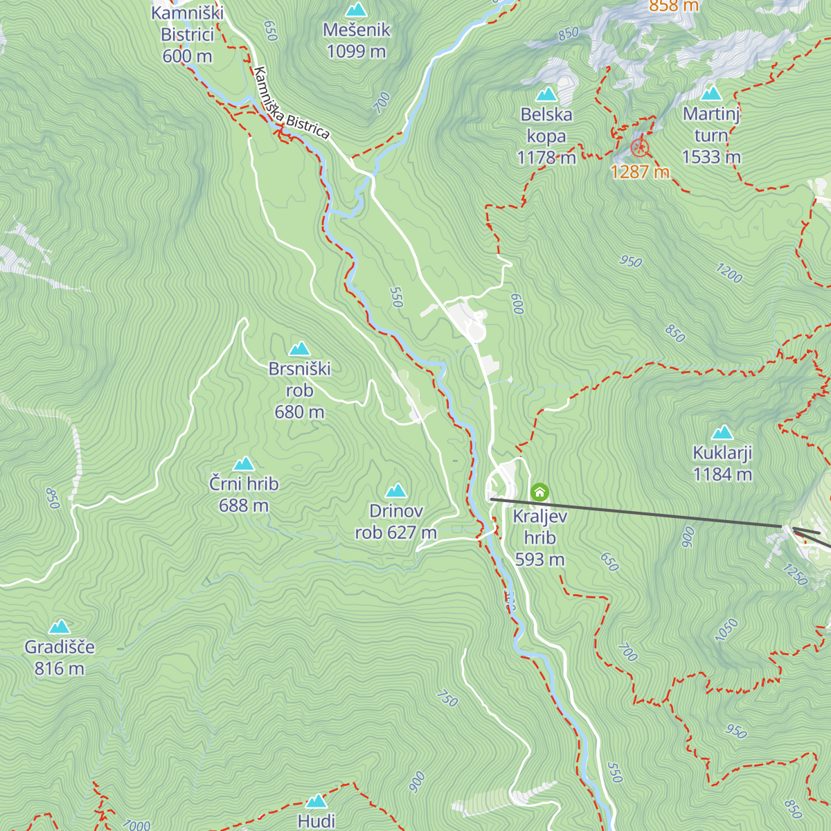 Lovska koča Brsniki map