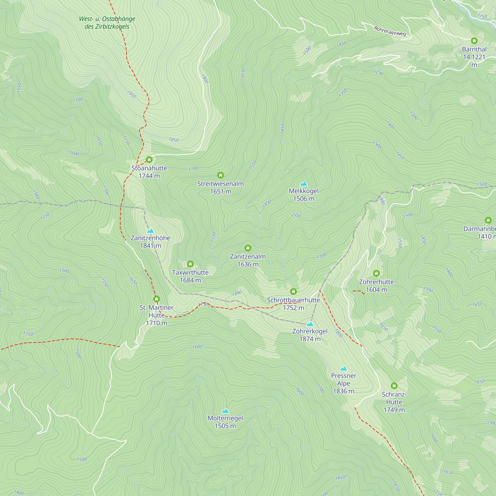 Zanitzenalm map