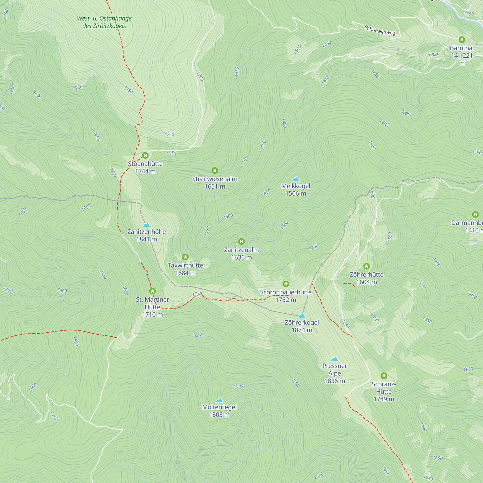 Zanitzenalm map