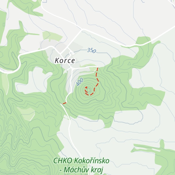 Map of Korecký vrch