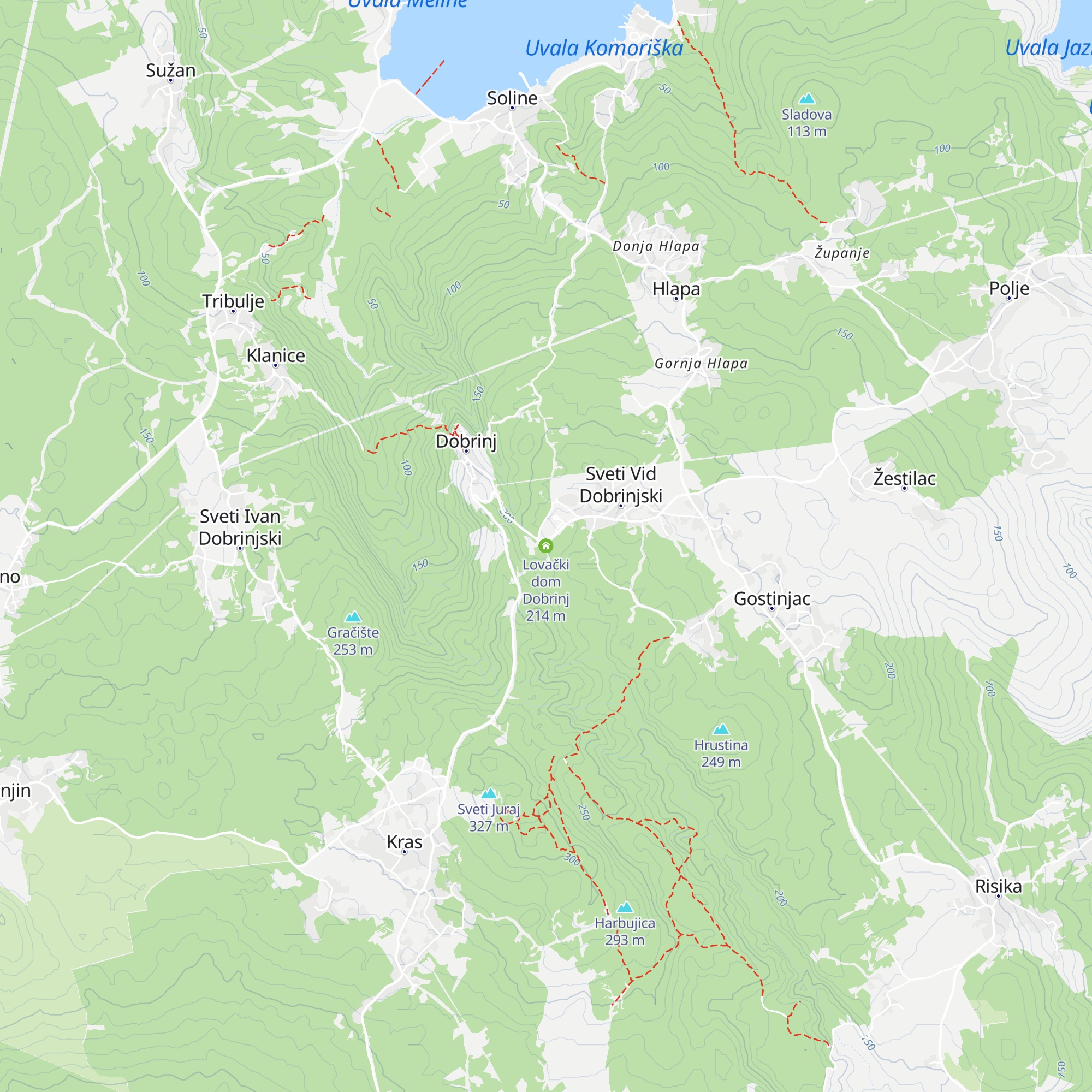 Lovački dom Dobrinj map