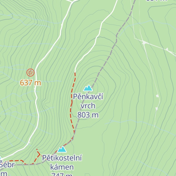 Map of Pěnkavčí vrch