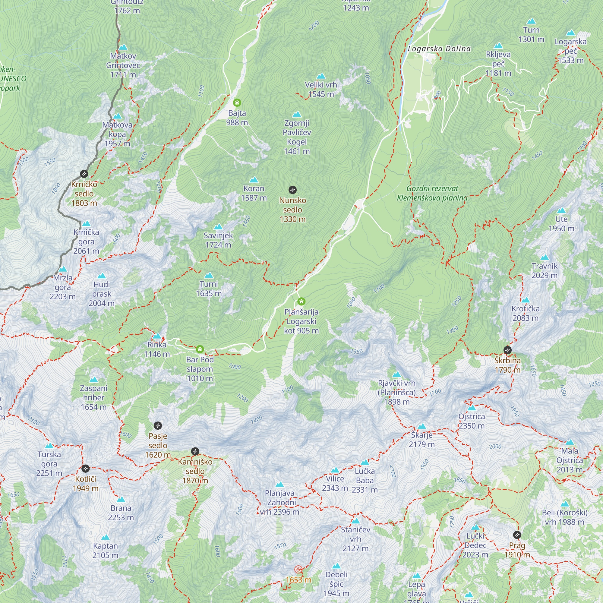 Planšarija Logarski kot map
