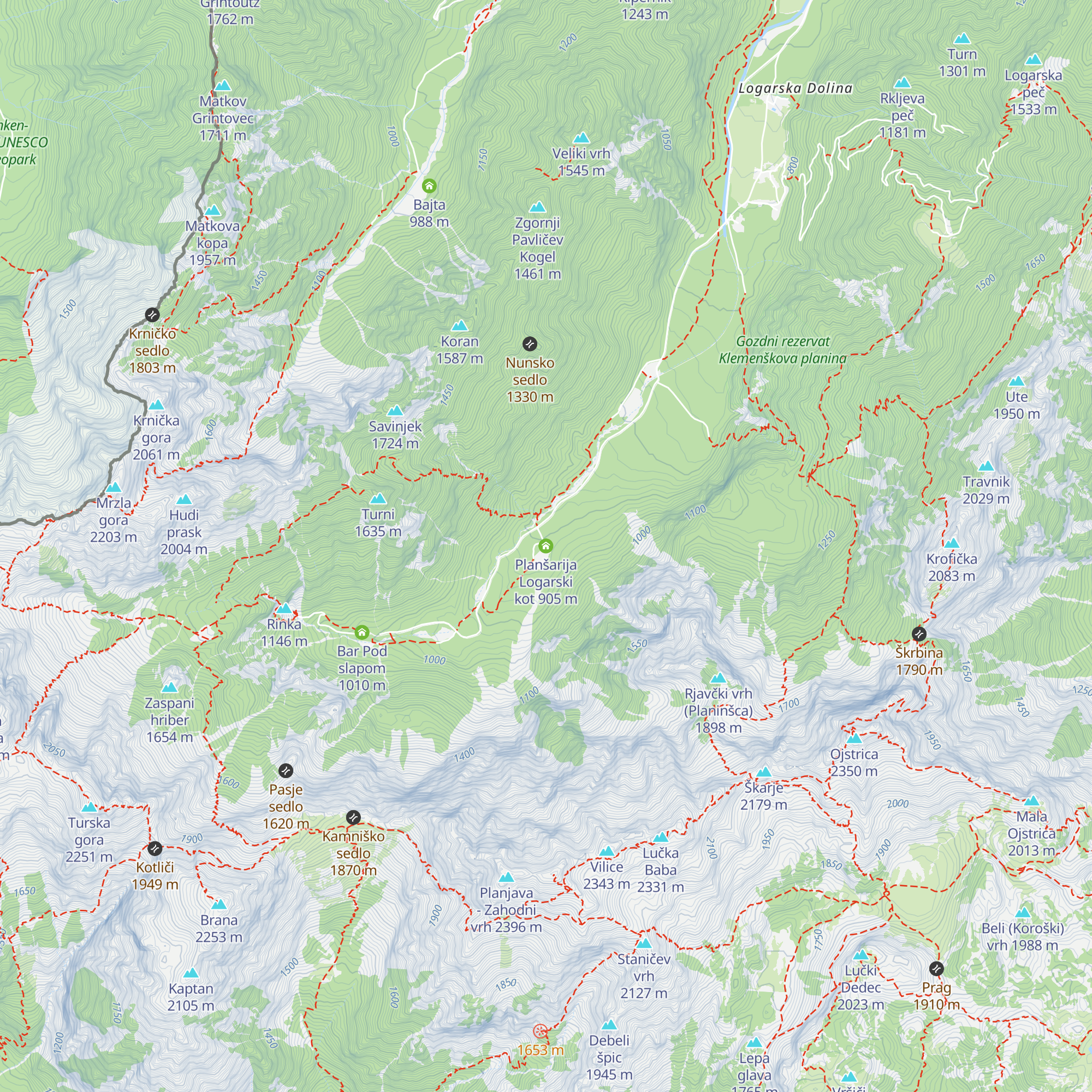 Planšarija Logarski kot map